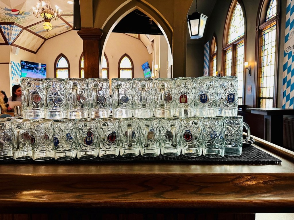 Beer Steins ready for use at Prost! Madison