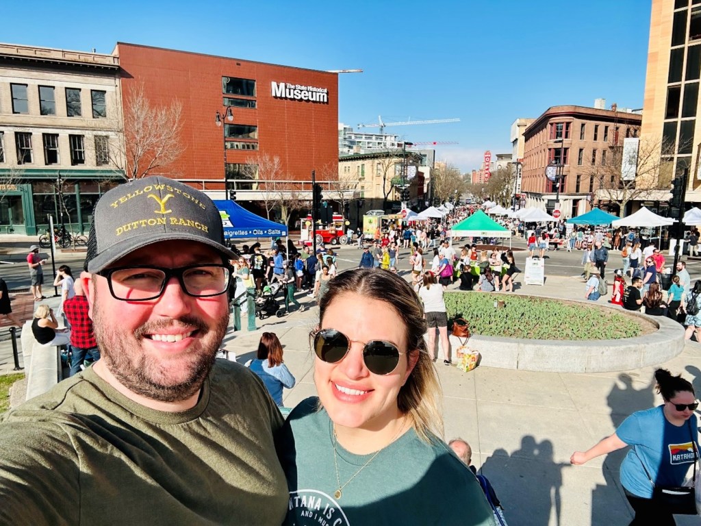 A view of the busy Farmer's Market in Madison Wisconsin