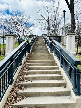 The stairs to the park located off North Avenue 